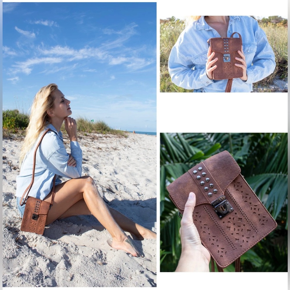 Minicat Inicat Brown Laser Cut Mini Bag Crossbody